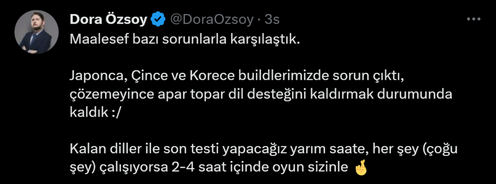 Dora Özsoy'un Açıklaması