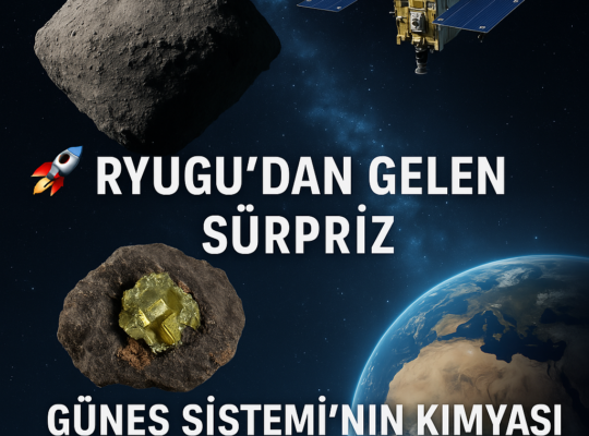 generate image , 🚀 Ryugu’dan Gelen Sürpriz: Güneş Sistemi’nin Kimyası Yeniden Yazılıyor mu?