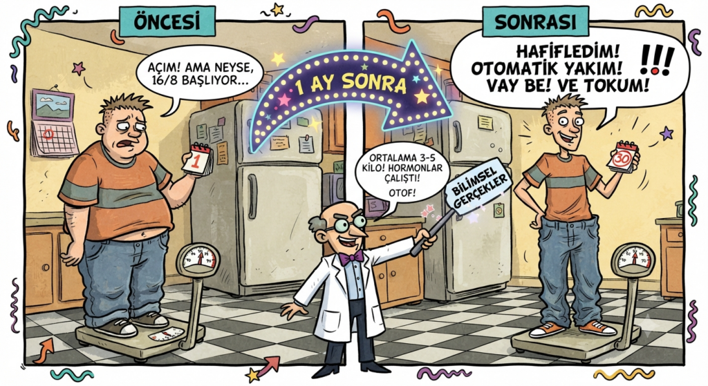  Aralıklı Oruç (16/8) Yöntemi ile 1 Ayda Kaç Kilo Verebilirsiniz? (Bilimsel Gerçekler)